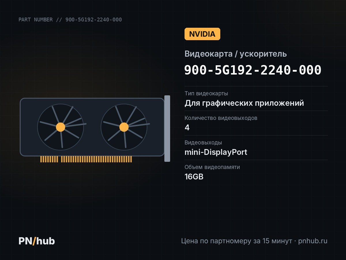 900-5G192-2240-000 — NVIDIA RTX 2000 Ada 16GB GDDR6