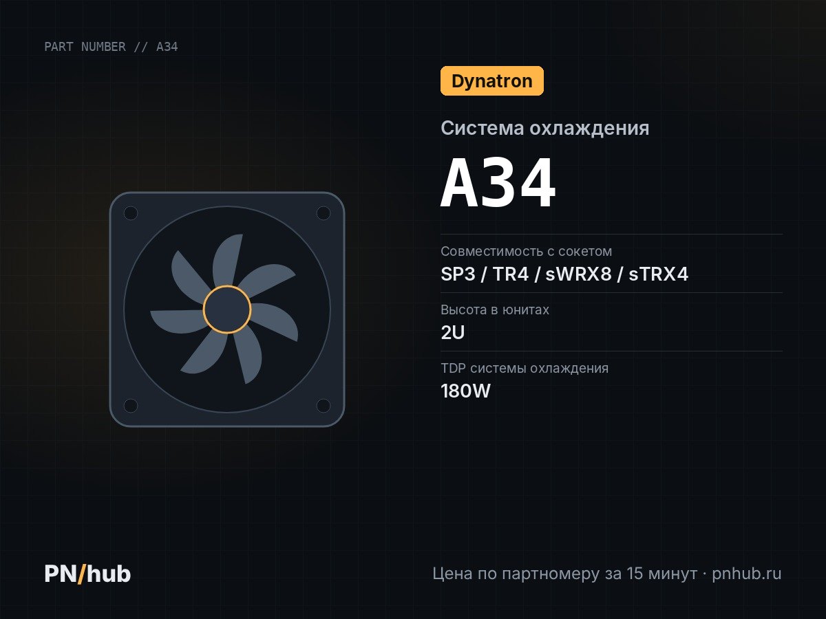 A34 — DYNATRON A34 (2U, Passive, sWRX8/sTRX4/TR4/SP3, 180W)