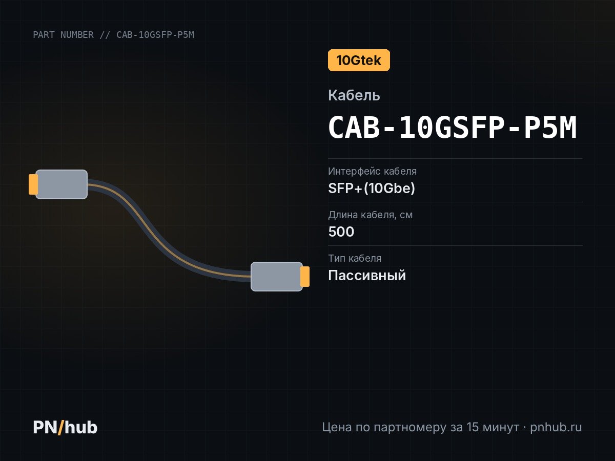 CAB-10GSFP-P5M — DAC кабель 10Gtek SFP+ 5м