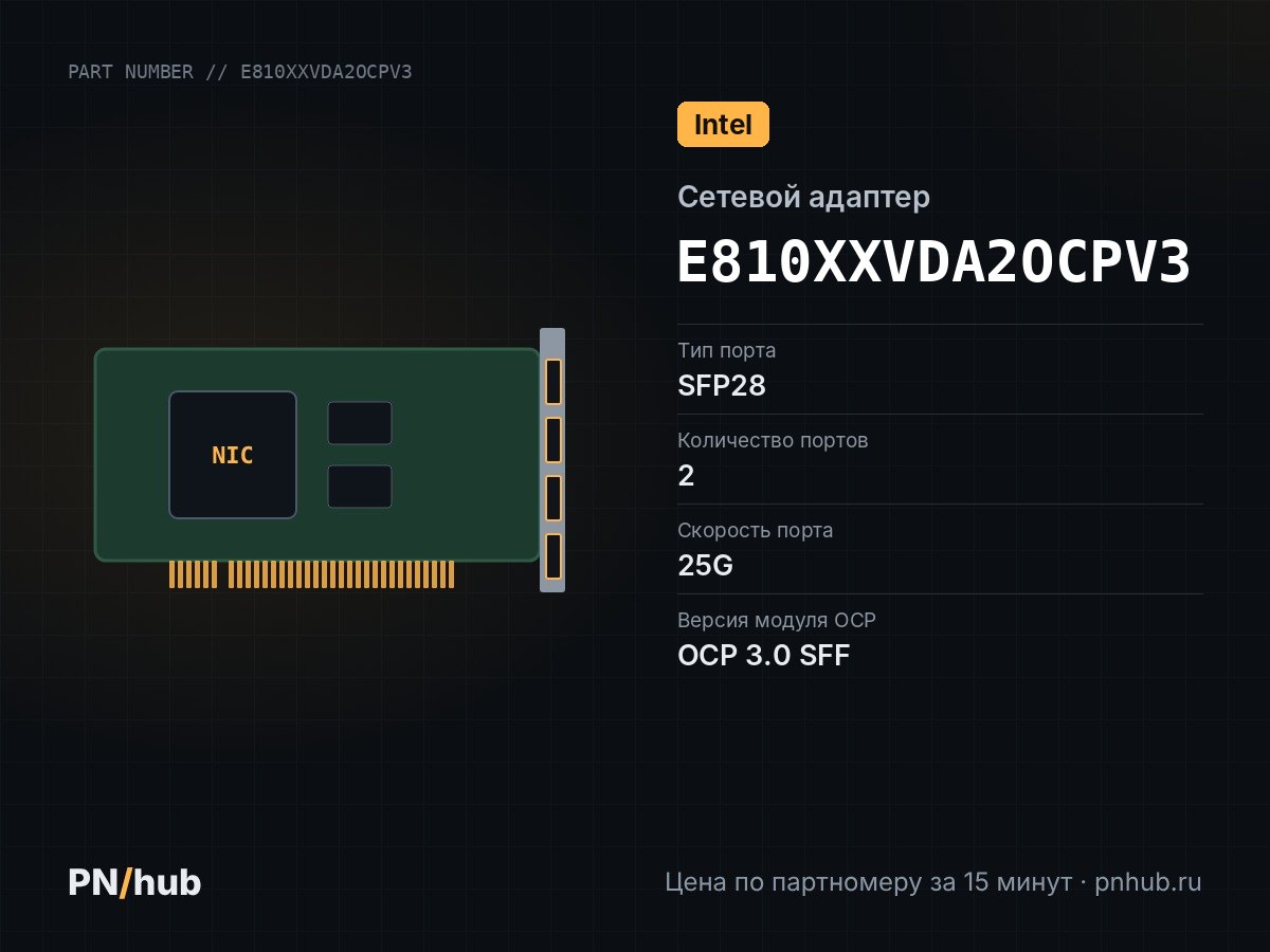 E810XXVDA2OCPV3 — Intel E810-XXVDA2(2x SFP28 25GBE, OCP 3.0)