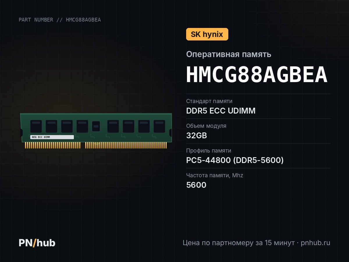HMCG88AGBEA — 32GB DDR5 ECC UDIMM SK Hynix 5600Mhz 2Rx8