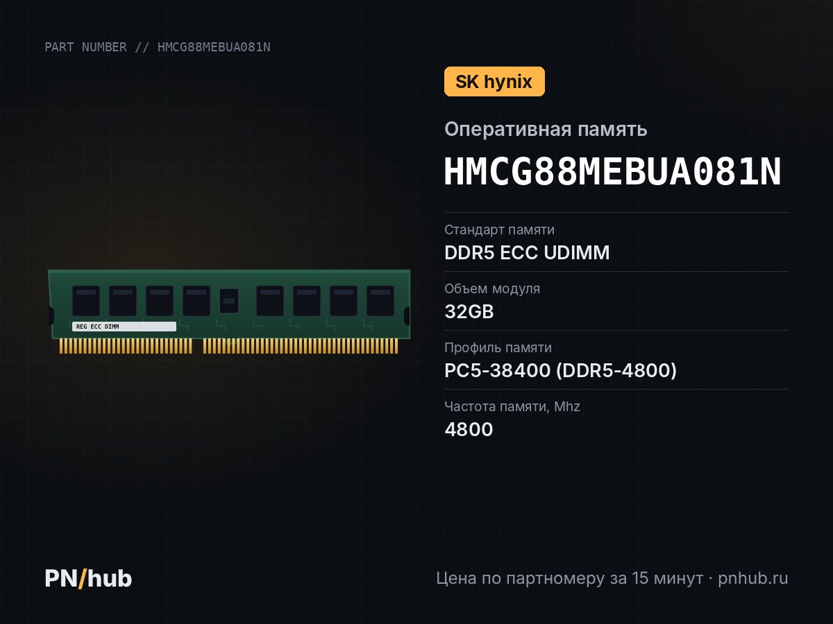 HMCG88MEBUA081N — 32GB DDR5 ECC UDIMM SK Hynix 4800Mhz 2Rx8
