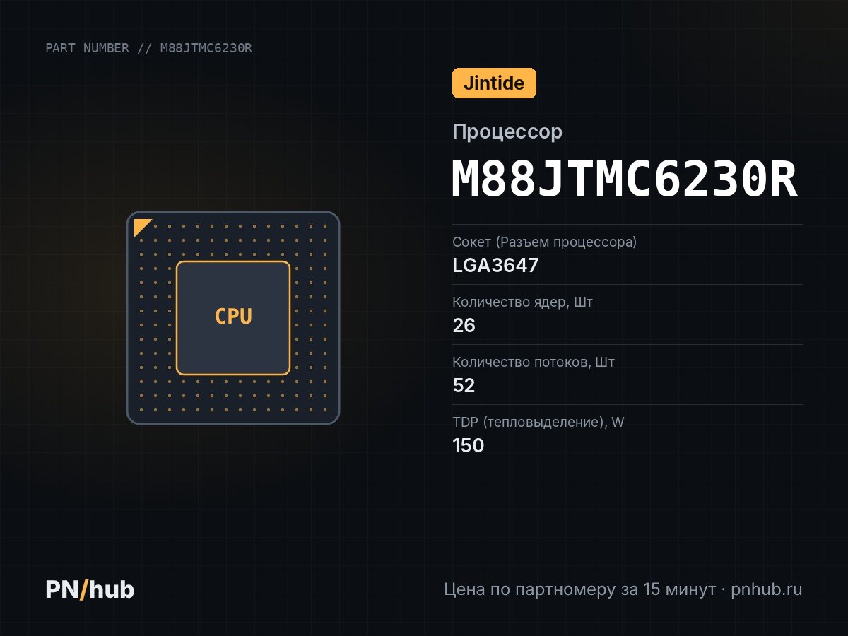 M88JTMC6230R — Jintide Montage C6230R (26c/52t, 2.1GHz-4.0GHz, 150W)