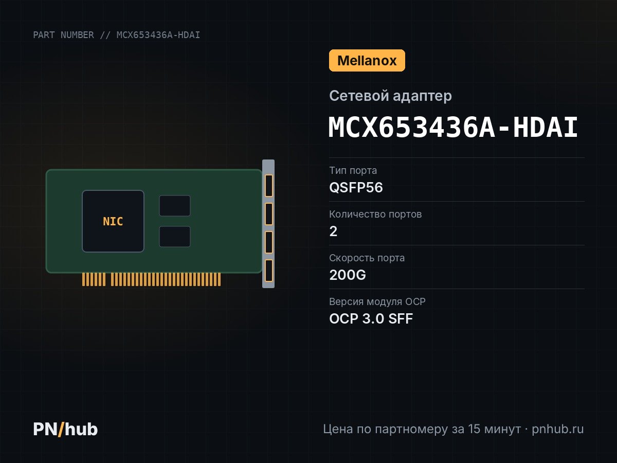 MCX653436A-HDAI — Mellanox MCX653436A-HDAI (2x QSFP56 200GBE)