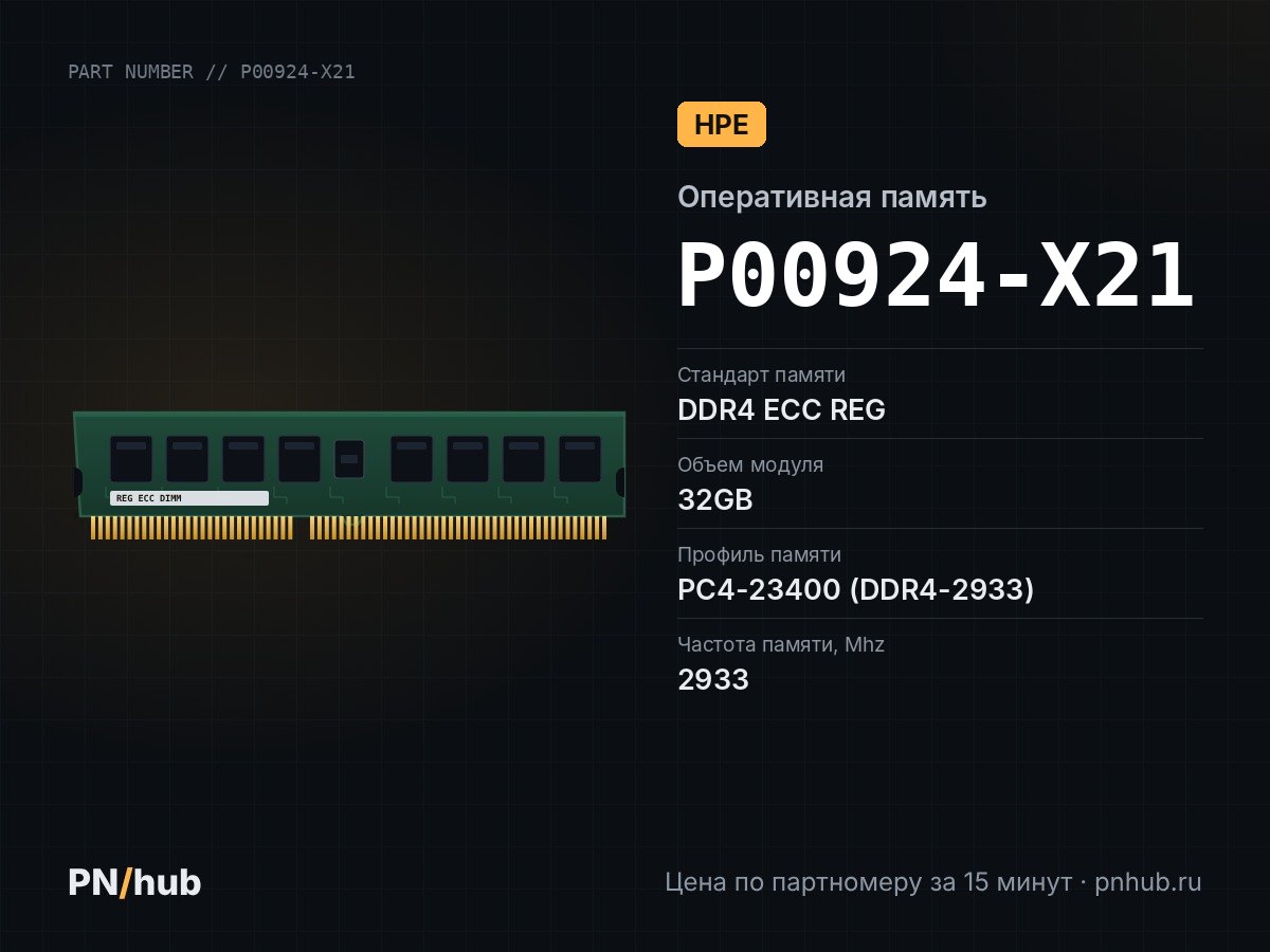 P00924-X21 — 32GB DDR4 ECC REG HPE 2933Mhz 2Rx4