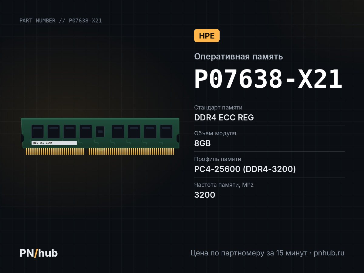P07638-X21 — 8GB DDR4 ECC REG HPE 3200Mhz 1Rx8