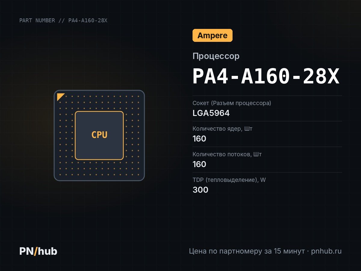 PA4-A160-28X — AmpereOne A160-28X (160c/160t, 2.8GHz, 300W)