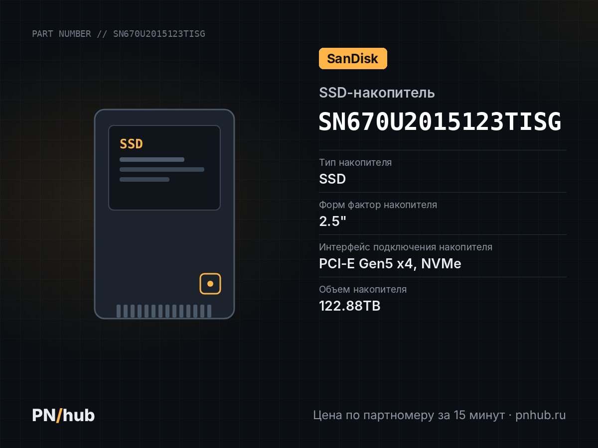 SN670U2015123TISG — SSD-накопитель SanDisk SN670 122.88TB ISE 2.5" U.2